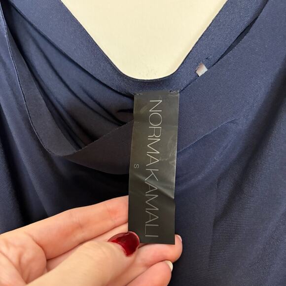 NWOT Norma Kamali Women's Drop Shoulder Dress in Navy Midnight Size Small - Picture 4 of 9